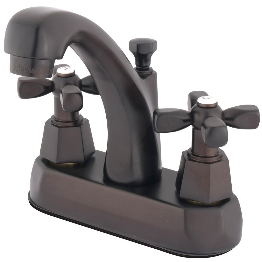Kingston Oil Rubbed Bronze 2 Handle 4" Centerset Bathroom Faucet KS4615HX