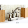 Kingston Satin Nickel 2 Handle 4" Centerset Bathroom Faucet w Pop-up KS4618HX