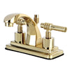 Kingston Polished Brass 2 Handle 4" Centerset Bathroom Faucet w Pop-up KS4642ML