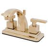 Kingston Polished Brass 2 Handle 4" Centerset Bathroom Faucet w Pop-up KS4642QLL