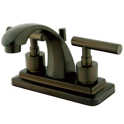 Kingston Oil Rubbed Bronze Manhattan 4" Bathroom faucet with drain KS4645CML