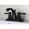 Oil Rubbed Bronze Two Handle Centerset Bathroom Faucet w/ Brass Pop-Up KS4645DL