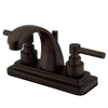 Kingston Oil Rubbed Bronze 2 Handle 4" Centerset Bathroom Faucet KS4645EL
