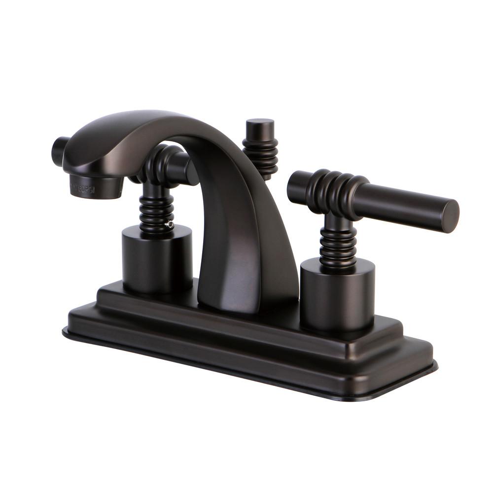 Kingston Oil Rubbed Bronze 2 Handle 4" Centerset Bathroom Faucet KS4645ML