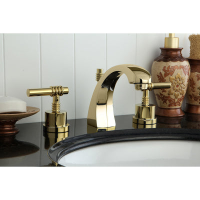Kingston Polished Brass 2 Handle Widespread Bathroom Faucet w Pop-up KS4982ML