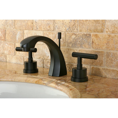 Kingston Oil Rubbed Bronze Manhattan 8" widespread Bathroom faucet KS4985CML