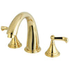 Polished Brass Royale 3 hdl Roman Tub Filler Faucet w Hand Shower KS5362FL
