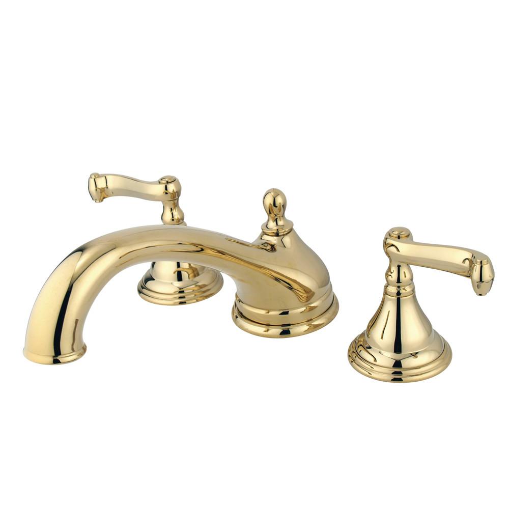 Kingston Brass Polished Brass Two Handle Roman Tub Filler Faucet KS5532FL