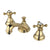 Kingston Polished Brass Royale 2 Hdl Widespread Bathroom Faucet w drain KS5562BX