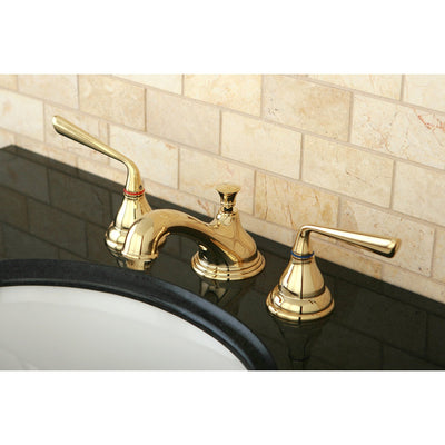 Kingston Polished Brass Silver Sage Widespread Bathroom Faucet w pop-up KS5562ZL