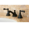 Kingston Oil Rubbed Bronze Royale Widespread Bathroom Faucet w pop-up KS5565FL