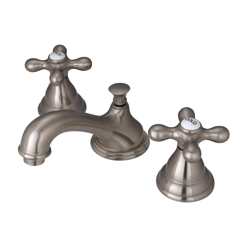 Kingston Satin Nickel Royale 2 Hdl Widespread Bathroom Faucet w pop-up KS5568AX