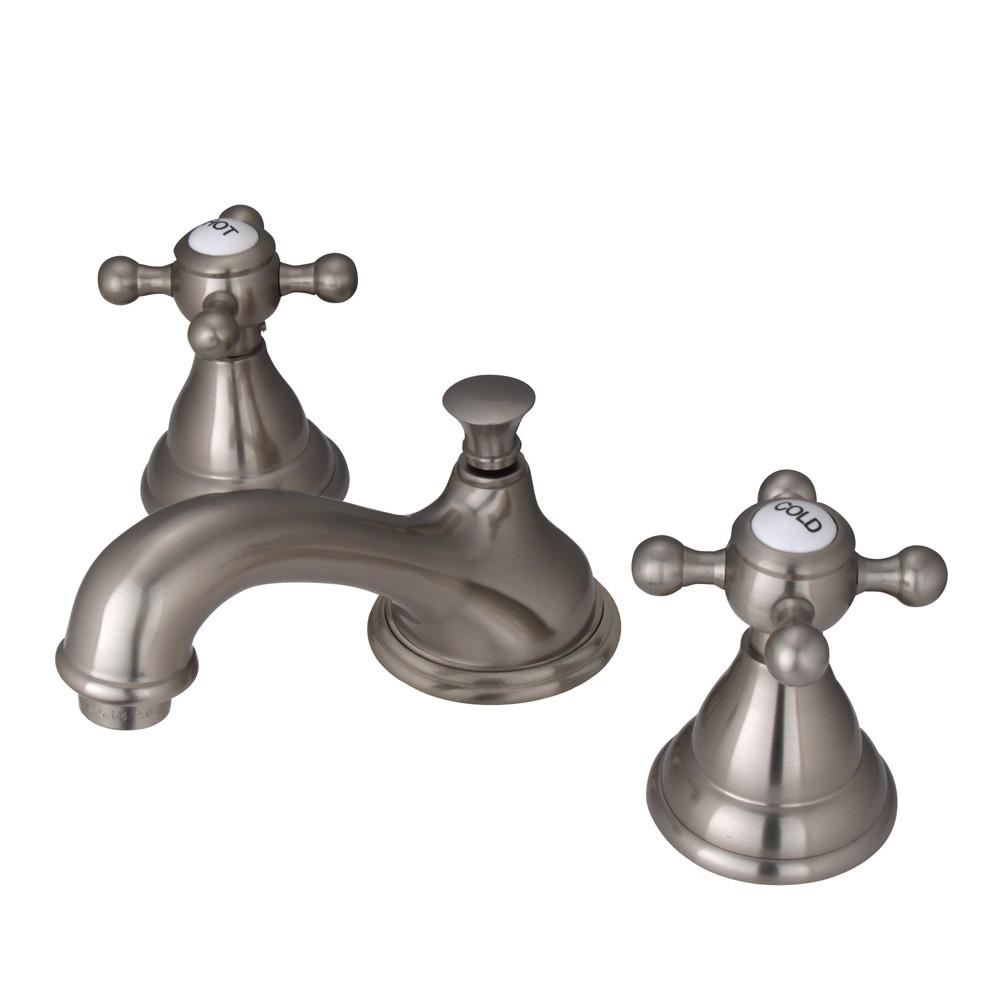 Kingston Satin Nickel Royale 2 Hdl Widespread Bathroom Faucet w pop-up KS5568BX