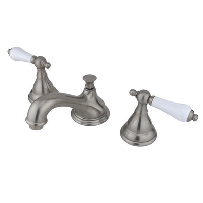 Kingston Satin Nickel Royale 2 Hdl Widespread Bathroom Faucet w pop-up KS5568PL