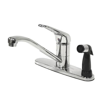 Kingston Chrome Single Loop Handle 8" Kitchen Faucet With Deck Sprayer KS563C