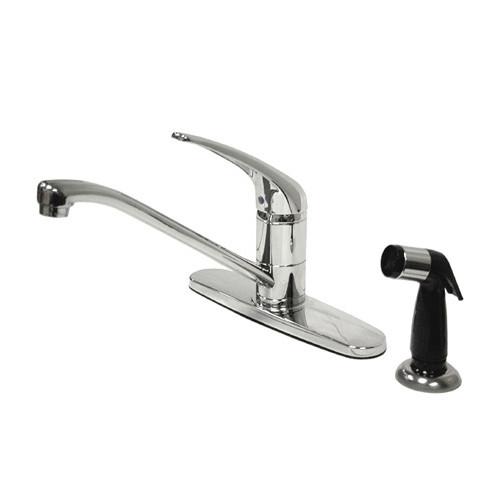 Kingston Brass Chrome Single Handle 8" Kitchen Faucet With Side Sprayer KS572C