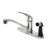 Kingston Brass Chrome Single Handle 8" Kitchen Faucet With Deck Sprayer KS573C