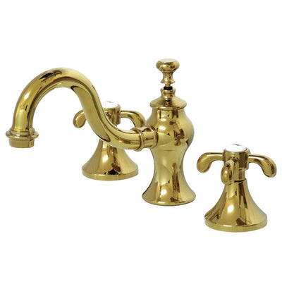 Kingston Polished Brass French Country 8" Widespread Bathroom Faucet KS7162TX