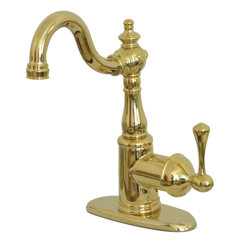 Kingston Polished Brass English Vintage Bar Faucet With Cover Plate KS7492BL
