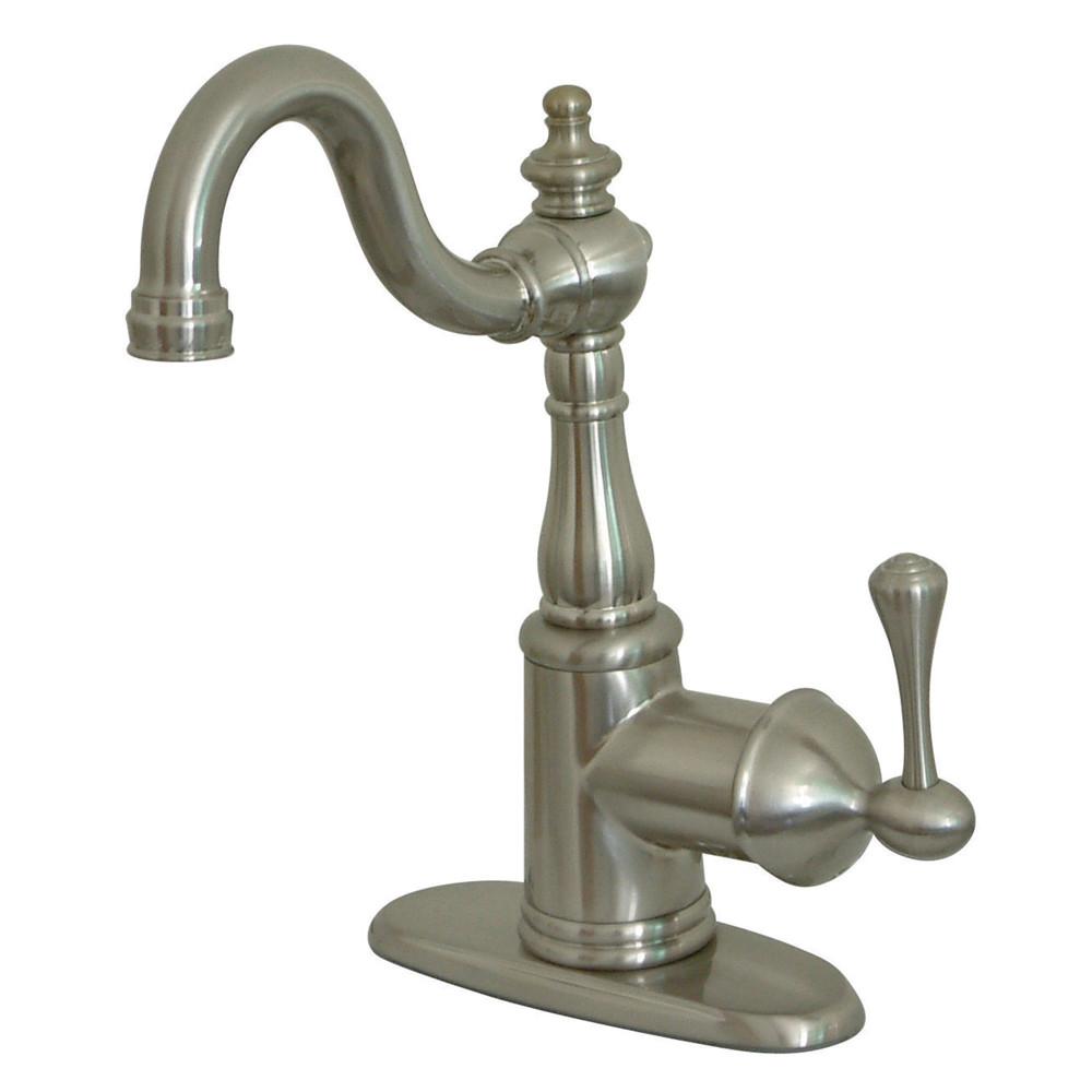 Kingston Brass Satin Nickel English Vintage Bar Faucet With Cover Plate KS7498BL