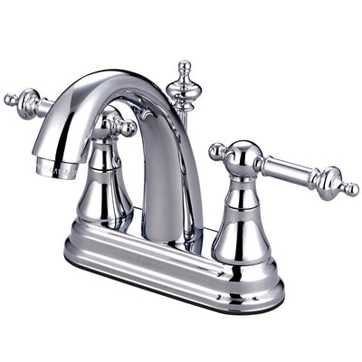 Kingston Brass Chrome Templeton High Rise 4" Centerset Bathroom Faucet KS7611TL