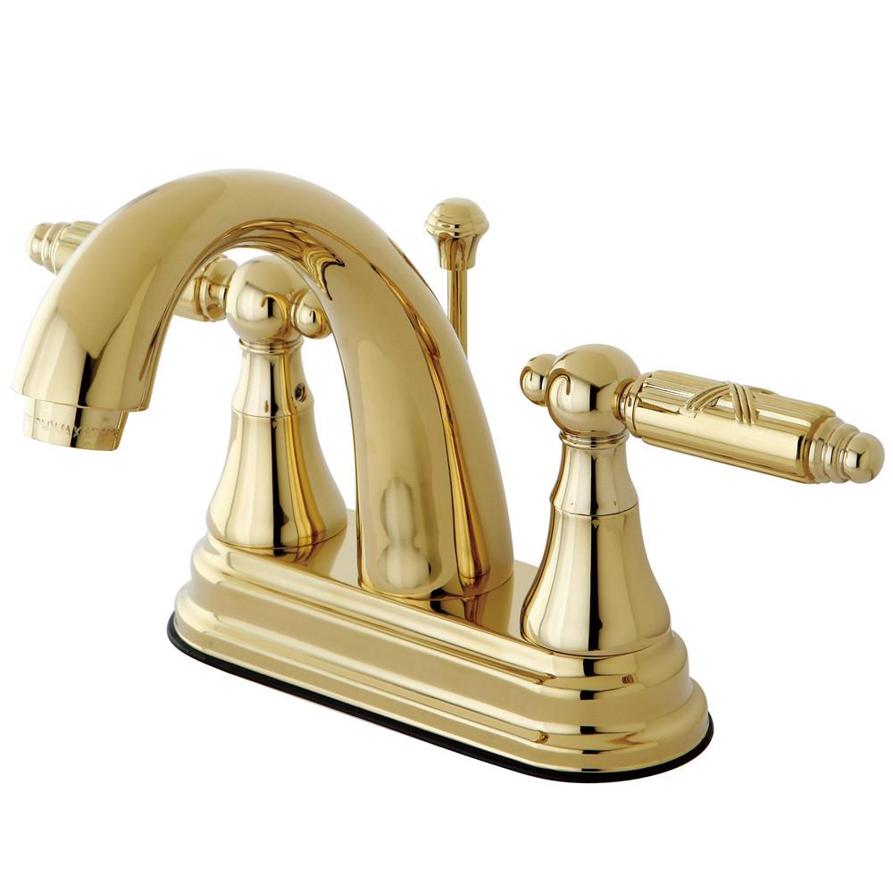 Kingston Polished Brass 2 Handle 4" Centerset Bathroom Faucet w Pop-up KS7612GL