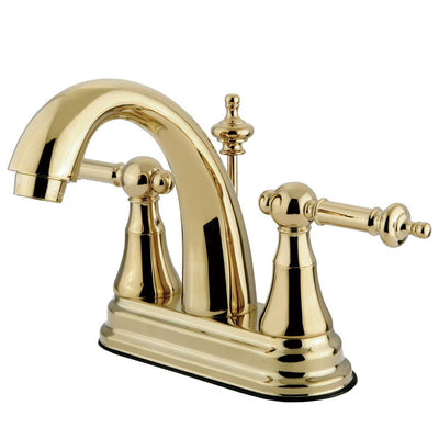 Polished Brass Templeton high rise 4" Centerset Bathroom faucet KS7612TL