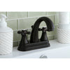 Kingston Oil Rubbed Bronze 2 Handle 4" Centerset Bathroom Faucet KS7615AX