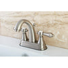 Kingston Satin Nickel 2 Handle 4" Centerset Bathroom Faucet w Pop-up KS7618AL