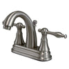 Kingston Satin Nickel 2 Handle 4" Centerset Bathroom Faucet w Pop-up KS7618NL
