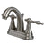 Kingston Satin Nickel 2 Handle 4" Centerset Bathroom Faucet w Pop-up KS7618NL