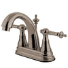 Kingston Satin Nickel Templeton High Rise 4" Centerset Bathroom Faucet KS7618TL