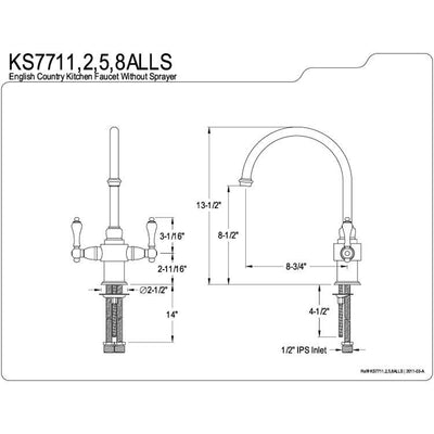 Kingston English Country Oil Rubbed Bronze Kitchen Faucet KS7715ALLS