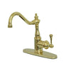Kingston Brass Polished Brass Single Handle Kitchen Faucet KS7812BLLS