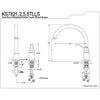 Kingston Brass Satin Nickel Templeton High Spout Kitchen Faucet KS7828TLLS