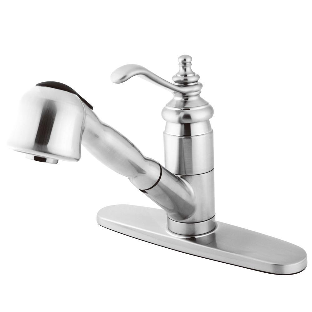 Kingston Brass Chrome Templeton Pull-Out Sprayer Kitchen Faucet KS7891TL