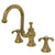 Kingston Polished Brass French Country 8" Widespread Bathroom Faucet KS7982TX