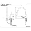 Kingston Brass Chrome Single Lever Widespread Kitchen Faucet KS8001DLLS