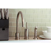 Satin Nickel Single Lever Widespread Kitchen Faucet With Sprayer KS8008DLSP