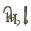 Satin Nickel 2 Handle Roman tub filler faucet w/ Hand Shower KS8258EX
