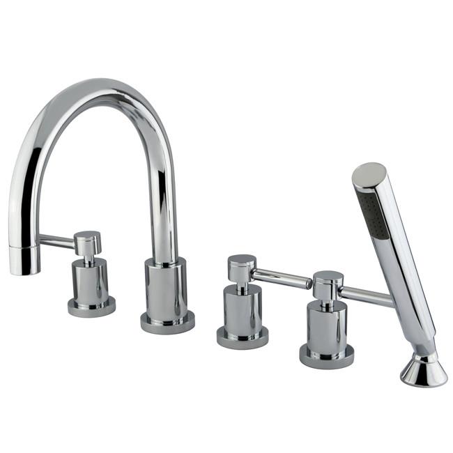 Kingston Brass Concord Chrome Roman tub filler faucet w/ Hand Shower KS83215DL