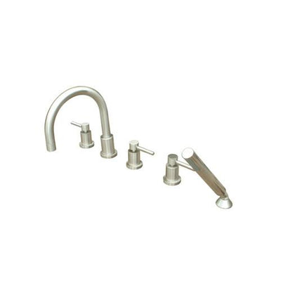Kingston Concord Satin Nickel Roman tub filler faucet w/Hand Shower KS83285DL