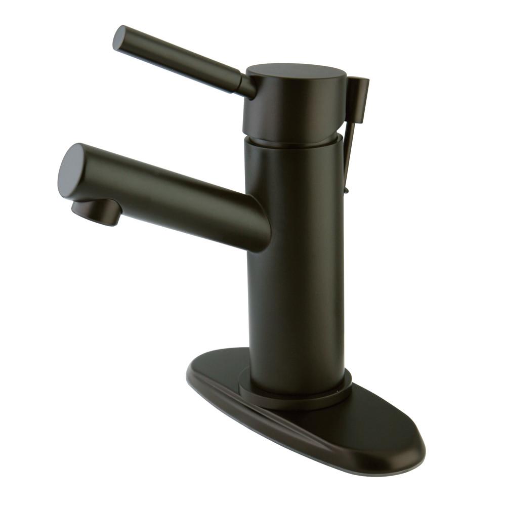 Kingston Oil Rubbed Bronze Single Handle 4" Centerset Bathroom Faucet KS8425DL