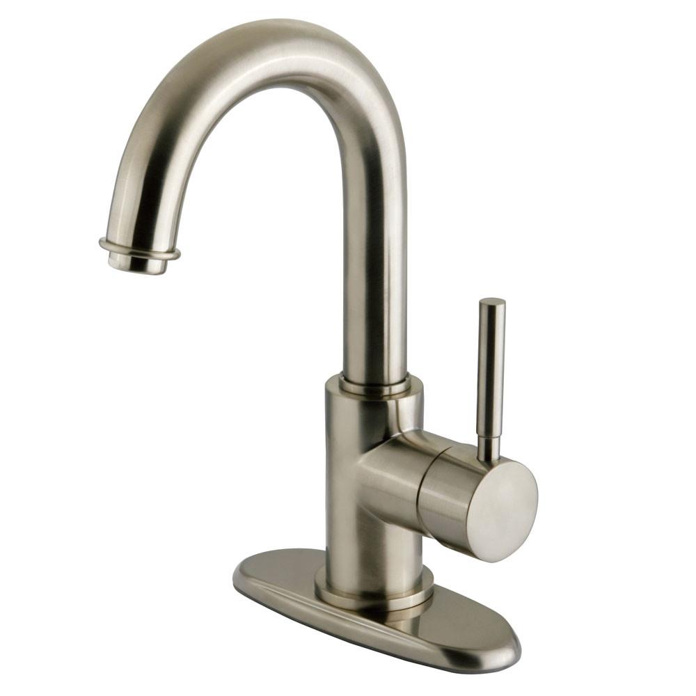 Kingston Concord Satin Nickel 1 Handle Bathroom Faucet w/ Push-up Drain KS8438DL