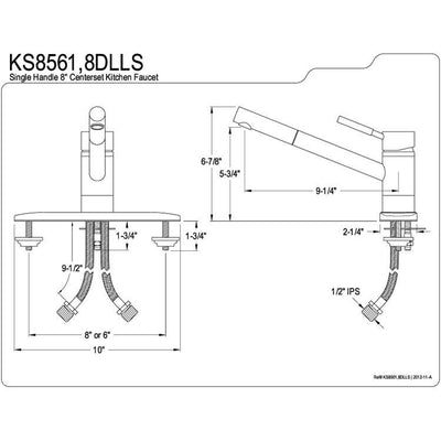 Kingston Brass Concord Satin Nickel Single Handle Kitchen Faucet KS8568DLLS