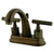 Kingston Oil Rubbed Bronze Manhattan 4" Bathroom faucet with drain KS8615CML
