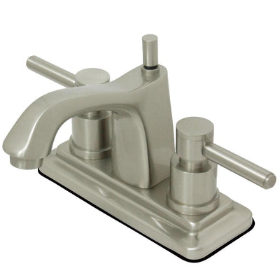 Satin Nickel Two Handle Centerset Bathroom Faucet w/ Brass Pop-Up KS8648DL