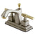 Kingston Satin Nickel/Polished Brass Centerset Bathroom Faucet w Pop-up KS8649QL