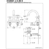 Kingston Brass Chrome 2 Handle 4" Centerset Bathroom Faucet w Pop-up KS8661EX