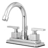 Kingston Brass Chrome 2 Handle 4" Centerset Bathroom Faucet w Pop-up KS8661QLL